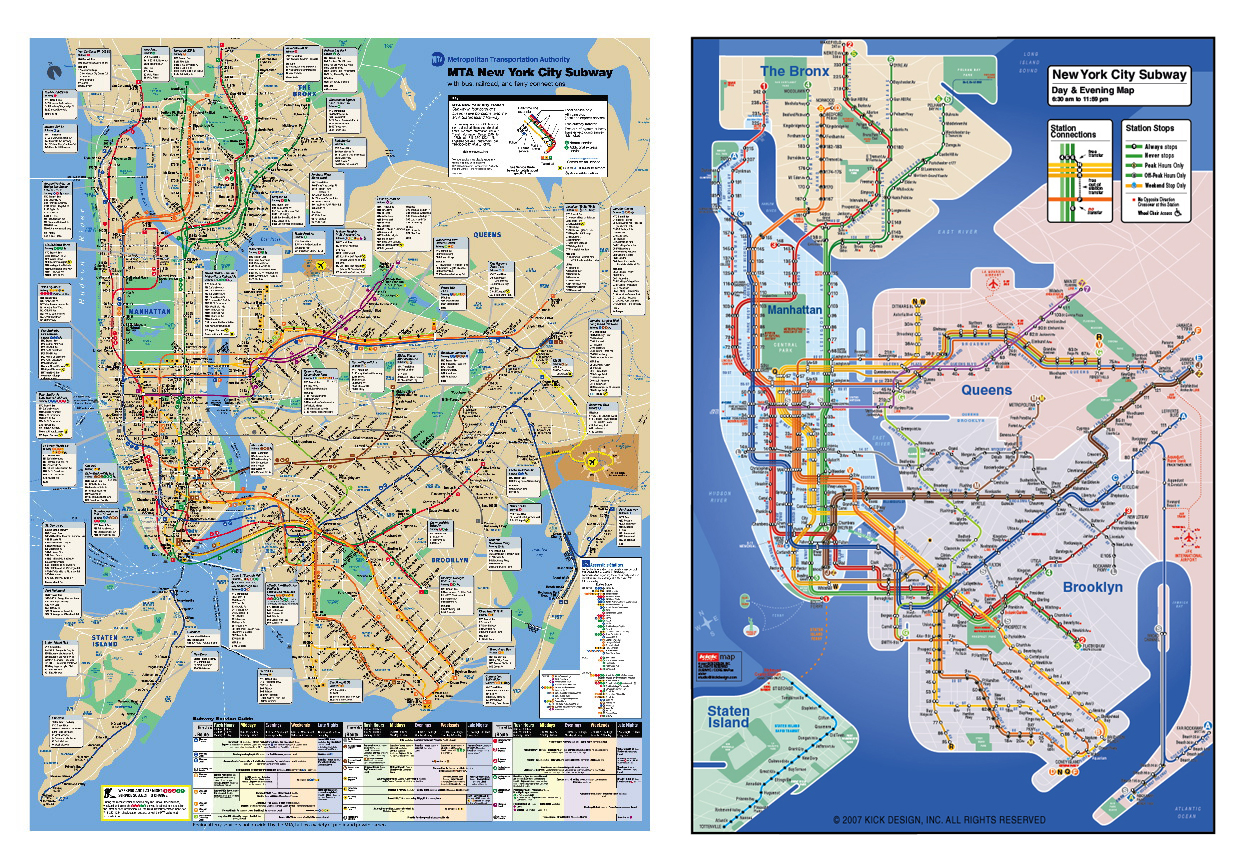 Is the New York City subway map easy to read?