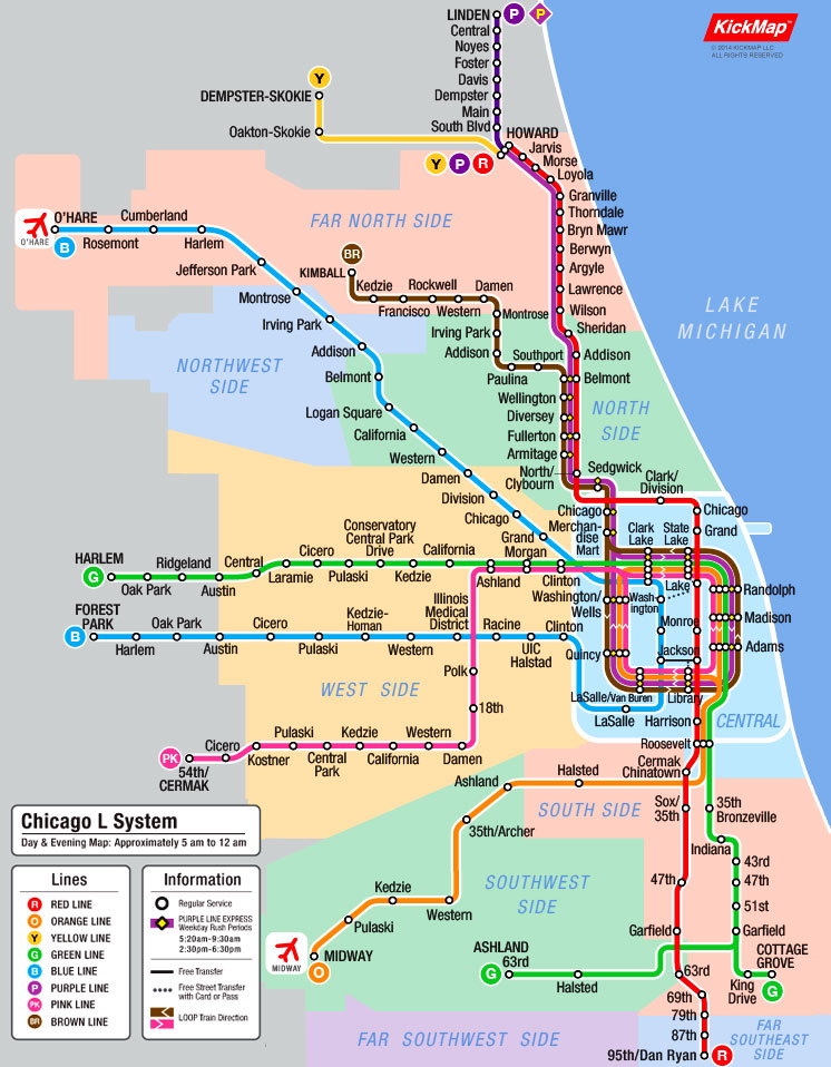 Chicago Rail System Map